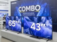  Samsung Combo Vision AI TV 65" QLED 4K QEF1 2025 + Samsung Smart TV 43" Crystal UHD 4K U8100F 2025